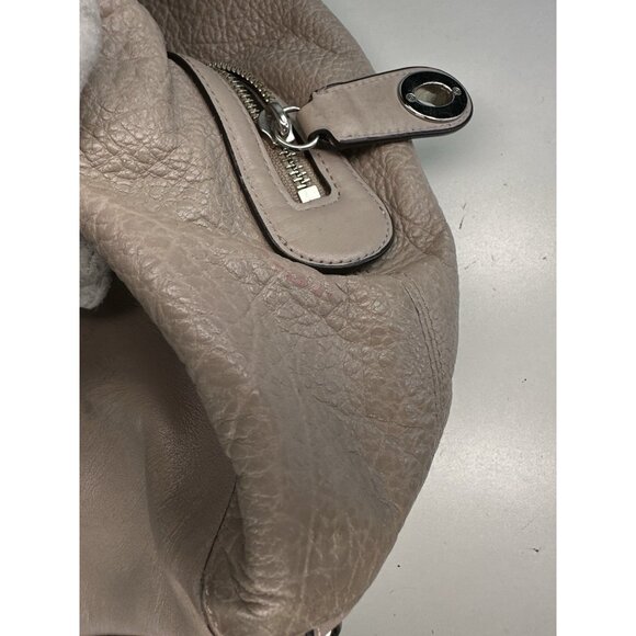 Coach Beige Pebbled Leather 3 Compartment Shoulder Bag Purse Front Logo - Picture 13 of 14